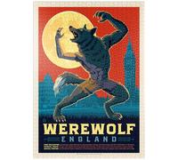 MyPuzzle Mythical Creatures: Werewolf (England), Vintage Poster - Premium 1000 Piezas Puzzles - Colección Especial MyPuzzle de Anderson Design Group