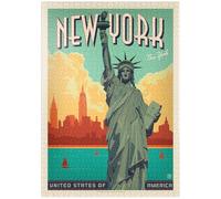 MyPuzzle Nueva York: Lady Liberty, Póster De Época - Premium 1000 Piezas Puzzles - Colección Especial MyPuzzle de Anderson Design Group