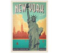 MyPuzzle Nueva York: Lady Liberty, Póster De Época - Premium 500 Piezas Puzzles - Colección Especial MyPuzzle de Anderson Design Group