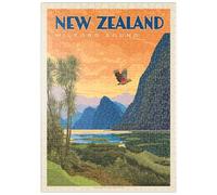 MyPuzzle Nueva Zelanda: Milford Sound, Cartel De Época - Premium 500 Piezas Puzzles - Colección Especial MyPuzzle de Anderson Design Group
