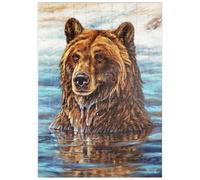 MyPuzzle Oso Pardo Saliendo del Agua - Premium 100 Piezas Puzzles - Colección Especial MyPuzzle de Puzzle Galaxy