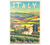 MyPuzzle Paisaje Rural Romántico, Italia, Cartel De Época De Estilo Art Deco, Ilustración - Premium 200 Piezas Puzzles - Colección Especial MyPuzzle de Puzzle Galaxy