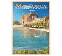 MyPuzzle Palma De Mallorca, España - La Encantadora Catedral De Santa María Junto Al Mar, Póster De Viaje Vintage - Premium 500 Piezas Puzzles - Colección Especial MyPuzzle de Havana Puzzle Company