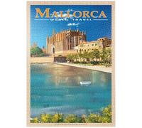 MyPuzzle Palma De Mallorca, España - La Encantadora Catedral De Santa María Junto Al Mar, Póster De Viaje Vintage - Premium 1000 Piezas Puzzles - Colección Especial MyPuzzle de Havana Puzzle Company