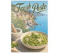 MyPuzzle Pasta con Pesto Fresco del Pueblo De La Riviera Italiana - Premium 200 Piezas Puzzles - Colección Especial MyPuzzle de Havana Puzzle Company