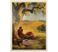 MyPuzzle - Póster vintage de pintura al óleo: país del vino, rompecabezas de 500 piezas para adultos