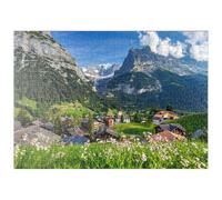 MyPuzzle Pueblo De Montaña Grindelwald Frente Al Fiescherhorn Y El Eiger, Oberland Bernés - Premium 500 Piezas Puzzles - Colección Especial MyPuzzle de Puzzle Galaxy