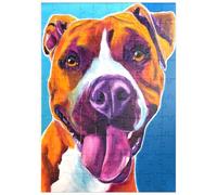 MyPuzzle Retrato Colorido De Un Pit Bull Sonriente - Premium 100 Piezas Puzzles - Colección Especial MyPuzzle de Puzzle Galaxy