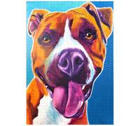 MyPuzzle Retrato Colorido De Un Pit Bull Sonriente - Premium 1000 Piezas Puzzles - Colección Especial MyPuzzle de Puzzle Galaxy
