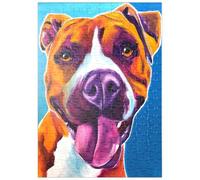 MyPuzzle Retrato Colorido De Un Pit Bull Sonriente - Premium 200 Piezas Puzzles - Colección Especial MyPuzzle de Puzzle Galaxy