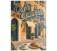 MyPuzzle Rome Coffee Y Cornetto - Desayuno - Premium 100 Piezas Puzzles - Colección Especial MyPuzzle de Havana Puzzle Company