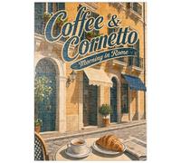 MyPuzzle Rome Coffee Y Cornetto - Desayuno - Premium 200 Piezas Puzzles - Colección Especial MyPuzzle de Havana Puzzle Company