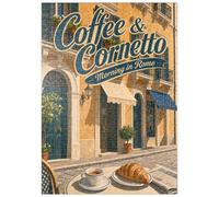 MyPuzzle Rome Coffee Y Cornetto - Desayuno - Premium 500 Piezas Puzzles - Colección Especial MyPuzzle de Havana Puzzle Company