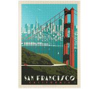 MyPuzzle San Francisco: Golden Gate Bridge Skyline, Vintage Poster - Premium 1000 Piezas Puzzles - Colección Especial MyPuzzle de Anderson Design Group