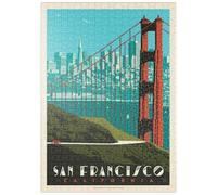 MyPuzzle San Francisco: Golden Gate Bridge Skyline, Vintage Poster - Premium 500 Piezas Puzzles - Colección Especial MyPuzzle de Anderson Design Group