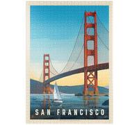 MyPuzzle San Francisco: Under The Golden Gate, Vintage Poster - Premium 1000 Piezas Puzzles - Colección Especial MyPuzzle de Anderson Design Group