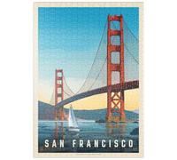 MyPuzzle San Francisco: Under The Golden Gate, Vintage Poster - Premium 500 Piezas Puzzles - Colección Especial MyPuzzle de Anderson Design Group
