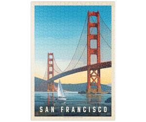 MyPuzzle San Francisco: Under The Golden Gate, Vintage Poster - Premium 500 Piezas Puzzles - Colección Especial MyPuzzle de Anderson Design Group
