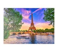 MyPuzzle Torre Eiffel Y Sena Al Atardecer En París, Francia - Premium 100 Piezas Puzzles - Colección Especial MyPuzzle de Puzzle Galaxy