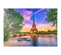 MyPuzzle Torre Eiffel Y Sena Al Atardecer En París, Francia - Premium 1000 Piezas Puzzles - Colección Especial MyPuzzle de Puzzle Galaxy