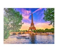 MyPuzzle Torre Eiffel Y Sena Al Atardecer En París, Francia - Premium 200 Piezas Puzzles - Colección Especial MyPuzzle de Puzzle Galaxy