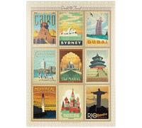 MyPuzzle Viajes por El Mundo, Collage, Póster Vintage - Premium 1000 Piezas Puzzles - Colección Especial MyPuzzle de Anderson Design Group