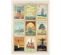 MyPuzzle Viajes por El Mundo, Collage, Póster Vintage - Premium 500 Piezas Puzzles - Colección Especial MyPuzzle de Anderson Design Group