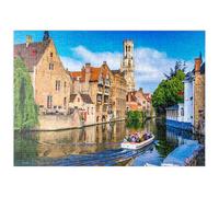 MyPuzzle Vista Clásica del Centro Histórico con Canal En Brujas, Provincia De Flandes Occidental - Premium 500 Piezas Puzzles - Colección Especial MyPuzzle de Puzzle Galaxy