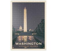 MyPuzzle Washington DC: Reflections of Freedom, Vintage Poster - Premium 500 Piezas Puzzles - Colección Especial MyPuzzle de Anderson Design Group