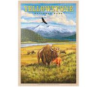 MyPuzzle Yellowstone National Park - Hayden Valley Bisons, Vintage Travel Poster - Premium 1000 Piezas Puzzles - Colección Especial MyPuzzle de Havana Puzzle Company