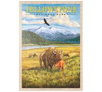 MyPuzzle Yellowstone National Park - Hayden Valley Bisons, Vintage Travel Poster - Premium 200 Piezas Puzzles - Colección Especial MyPuzzle de Havana Puzzle Company