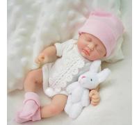MYREBABY 7 Pulgadas 17,78 cm Mini muñeca Reborn Cuerpo Completo de Silicona Ojos de la Vida Real Cerrados durmiendo muñeca recién Nacida Realista con Conjunto de Ropa y Accesorios