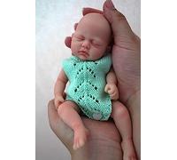 MYREBABY Mini muñeca de Silicona de 7 Pulgadas, muñeca de bebé Reborn de Cuerpo Completo de Silicona Realista recién Nacido, muñeca de bebé en Miniatura de la Vida Real (niñas)