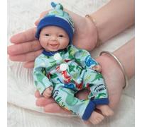 MYREBABY Mini muñeca Reborn de 7 Pulgadas, Cuerpo Completo de Silicona, Piel Suave, Bebe Reborn Silicona, muñeca pequeña de la Vida Real-Chico