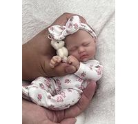 MYREBABY Mini muñecas Reborn de 7 pulgadas, de silicona de cuerpo completo, piel suave, mini muñecas realistas de bebé recién nacido, muñeca de bebé pequeña de la vida real con accesorios de