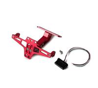 MYRFCSA Soporte Matrícula de Motocicleta, para Ha-rley Davidson Dyna Fat Bob 2008-2017 Marco matrícula Ajustable Kit eliminador Guardabarros Motocicleta con luz LED,C
