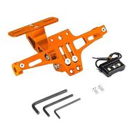 MYRFCSA Soporte Matrícula de Motocicleta, para Ka-wasaki Dominar 400 2020 Marco matrícula Ajustable Kit eliminador Guardabarros Motocicleta con luz LED,B
