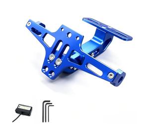 MYRFCSA Soporte Matrícula de Motocicleta, para Ka-wasaki Dominar 400 2020 Marco matrícula Ajustable Kit eliminador Guardabarros Motocicleta con luz LED,D