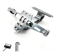 MYRFCSA Soporte Matrícula de Motocicleta, para Piaggio X9 Evolution 125 2005-2007 Marco matrícula Ajustable Kit eliminador Guardabarros Motocicleta con luz LED,C