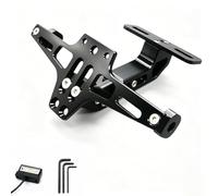 MYRFCSA Soporte Matrícula de Motocicleta, para Piaggio X9 Evolution 125 2005-2007 Marco matrícula Ajustable Kit eliminador Guardabarros Motocicleta con luz LED,A