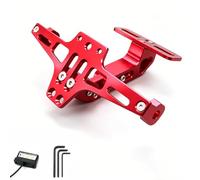 MYRFCSA Soporte Matrícula de Motocicleta, para Piaggio X9 Evolution 125 2005-2007 Marco matrícula Ajustable Kit eliminador Guardabarros Motocicleta con luz LED,E