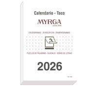 MYRGA - Taco Calendario 2026 Mural, 20 x 14 cm.