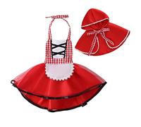 MYRISAM Disfraz de Caperucita Roja Vestido de Princesa tutú con Capa para Niña Bebé Disfraces de Carnaval Halloween Cosplay Navidad Cumpleaños Fiesta Trajes 2-3 años