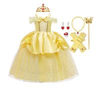 MYRISAM Disfraz de Carnaval Vestidos de Princesa para Niñas Traje de Halloween Navidad Cumpleaños Fiesta Ceremonia Aniversario Cosplay Costume con Accesorios 6-7