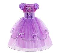 MYRISAM Vestidos de Princesa Sofia para Niñas Disfraz de Carnaval Rapunzel Traje de Halloween Navidad Cumpleaños Fiesta Ceremonia Aniversario Cosplay Vestir 8-9 años