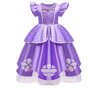 MYRISAM Vestidos de Princesa Sofia para Niñas Disfraz de Carnaval Rapunzel Traje de Halloween Navidad Cumpleaños Fiesta Ceremonia Aniversario Cosplay Vestir 10-11 años