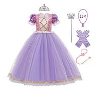 MYRISAM Vestidos de Princesa Sofia para Niñas Disfraz de Carnaval Rapunzel Traje de Halloween Navidad Cumpleaños Fiesta Ceremonia Aniversario Cosplay Vestir con Accesorios 9-10 años