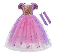 MYRISAM Vestidos de Princesa Sofia para Niñas Disfraz de Carnaval Rapunzel Traje de Halloween Navidad Cumpleaños Fiesta Ceremonia Aniversario Cosplay Vestir 6-7 años