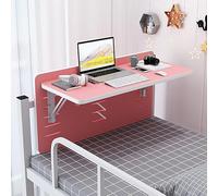 MYRTFK Mesa Plegable de Pared, mesita de Noche Flotante de Madera Maciza y Banco de Trabajo, Bandeja Auxiliar para Cama, Ideal para Espacios pequeños, literas y literas Superiores(Pink,60x30x35cm)