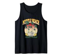 Myrtle Beach Carolina del Sur Atardecer Palmera Retro Beach Camiseta sin Mangas